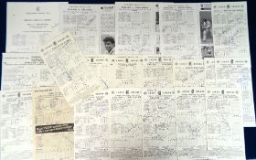 Cricket autographs, a collection of 20 cricket score cards, 1970/90's, all with signatures, mostly