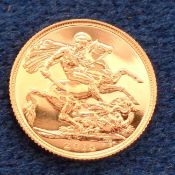 Gold Sovereign, 2015, mint in wooden presentation box (ex)