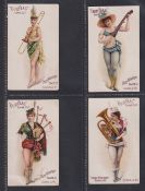 Cigarette cards, USA, Harry Weissinger Tobacco Co, Musical Instruments (Girls), 'X' size, 4 cards,