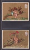 Trade cards, Liebig S26 Cherubs on Boughs (set 6 cards), French language (about gd)