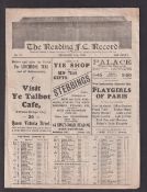 Football programme, Reading v Tottenham, 27 Dec 1930, Div 2 (light creasing, gen gd)