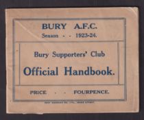 Bury FC, Bury Supporters Club Official Handbook, 1923-24 includes player portraits, Club History,