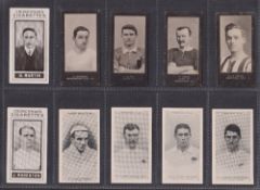 Cigarette cards, Football, 10 cards Churchman Footballers (Brown), 2 cards nos. 13 & 46, Wills