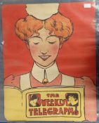 Posters, The Weekly Telegraph, 2 attractive original posters circa 1900 one featuring a pretty nurse
