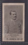 Cigarette card, T E Jones, Welsh Rugby Players, type card J Reynolds, Neath (slightly grubby back,