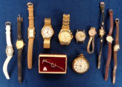 Watches, 11 Gents and Ladies watches to include a gents Seiko Kinetic gold coloured sports watch