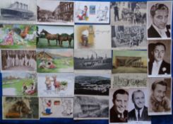 Postcards, a mix of approx. 71 subject cards, inc. 21 cinema cards with Olivier, Milland, Sabu,