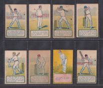 Trade cards, Anon, Cricket Rules, 8 different cards, ref. HZ7 (mixed condition, fair/gd) (8)