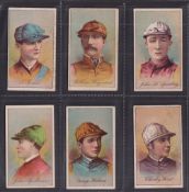 Cigarette cards, USA, Buchner, Jockeys, 'M' size, 6 cards, ref. N284, S. Fisher, William Hayward,