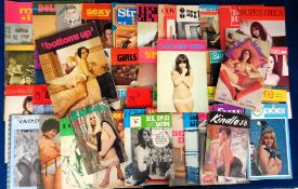 Glamour magazines, a collection of approx. 50, small format, adult glamour magazines, mostly 1970's,