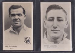 Trade cards, Sportfoto, Famous Footballers, 5 postcard size Redemption Cards, Len Duquemin, Spurs,