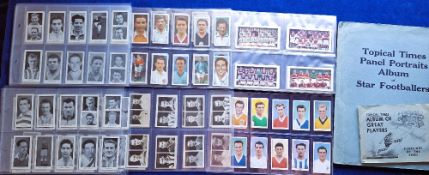 Trade cards, Football, 8 sets, Topical Times Panel Portraits 1938/39 (14), 1936 Coloured (16),