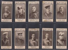 Trade cards, War Portraits, a collection of ten type cards each one issued by a different Company,