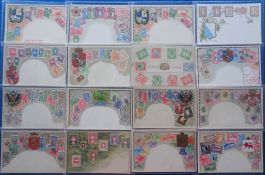 Postcards, Stamp cards, a selection of 22 stamp cards from Brazil, Austria, Western Australia,