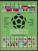 Football programme, World Cup Mexico 1970, Official Green Cover Spanish Language Tournament Brochure