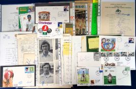 Cricket, a quantity of mostly signed items, individual players, County Teams, International Teams