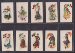 Cigarette cards, Lambert & Butler Overseas 'Garrick Mixture' brand Flag Girls of All Nations (23/25)