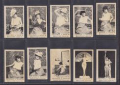 Cigarette cards, Franks & Sons, Beauties plain back version, 29 cards (some yellow toning to the
