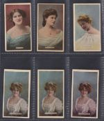 Cigarette cards, Phillips, Actresses, C Series, 6 cards, each with different advertising back, Marie