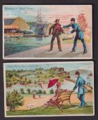 Cigarette cards, USA, Buchner, American Scenes with a Policeman, 'X' size, two cards, ref. N281,