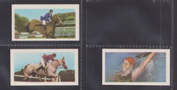 Trade cards, Barratt's, Famous Sportsmen, card no 18, three different versions, David Broome (two