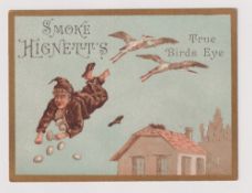 Cigarette card, Hignett's, Story of the Boy Who Robbed a Stork's Nest, 'X' size, type card, ref