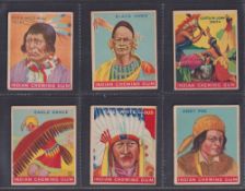 Trade cards, USA, Goudey Gum, Indian Life in the Early Nineteenth Century, 'L' size, 6 cards, nos