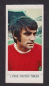 Trade card, Lyons Maid, Soccer Stars, type card, no 6 George Best, Manchester United, complete