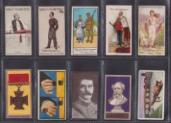 Cigarette cards, 10 type cards, Godfrey Phillips Busts of Famous People (Brown back, gd), Godfrey