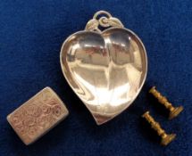 Collectables, a silver Tiffany leaf shaped nut dish marked Sterling and with 3 initials engraved