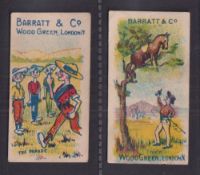Trade cards, Barratt's, Double Meaning, ref. HB26, two cards, 'The Parade' & 'Tee'd' (gd) (2)