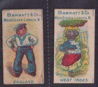 Trade cards, Barratt's, National Types, ref. HB59, two cards, England (slightly grubby) & West