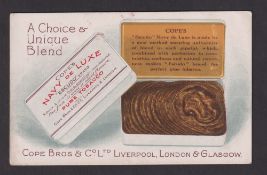 Tobacco advertising, Cope's, advertising postcard for 'Cope's Navy De Luxe Pure Tobacco' illustrated