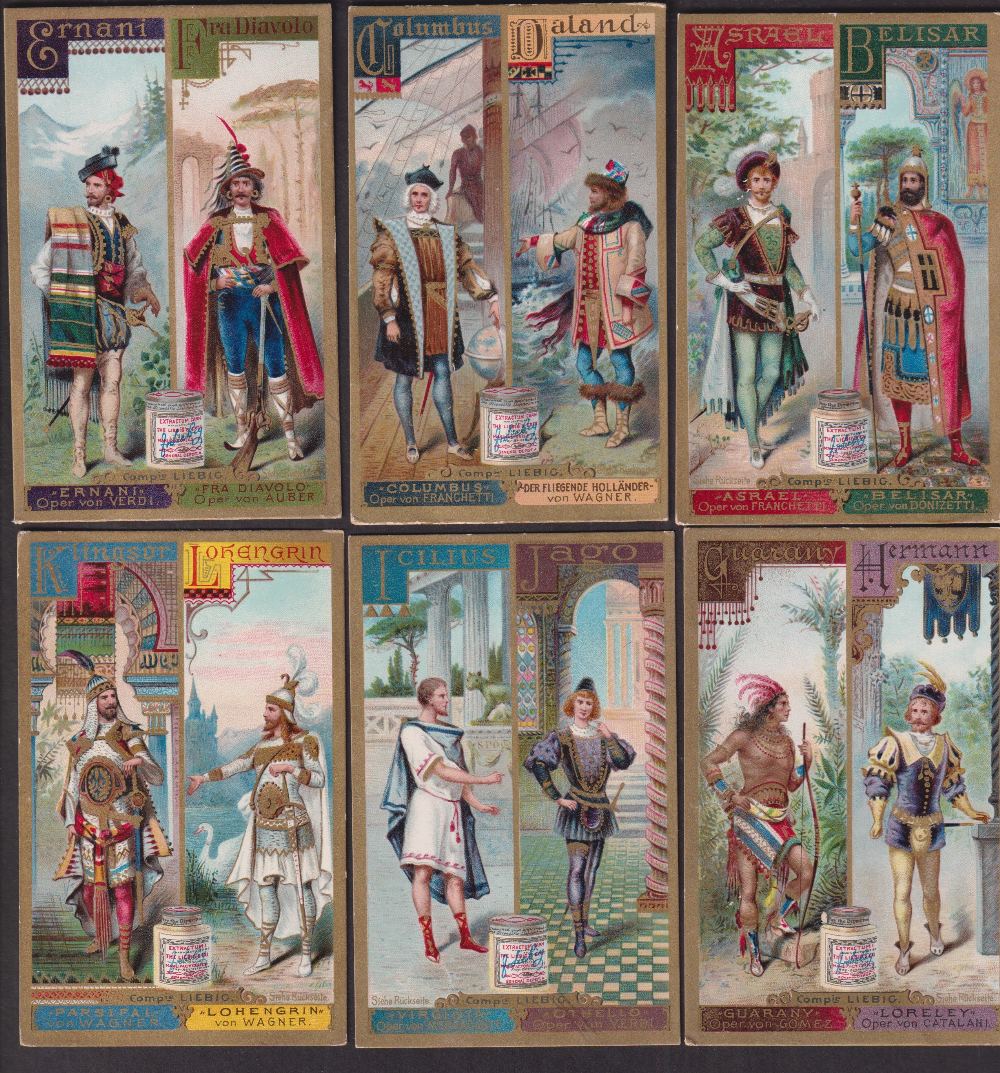 Trade cards, Liebig, Alphabet-Male Operatic Characters, ref. S369, German edition (set, 12 cards) (