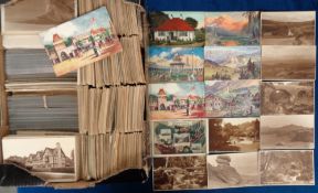 Postcards, a good mix of over 1700 cards, mainly foreign topographical, general UK topographical and