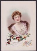 Tobacco advertising, USA, Allen & Ginter, Actresses with Flowers, type card, large, A4 size,
