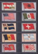 Cigarette cards, 2 sets RJ Hill National Flag Series (20 cards, gd), Cope Flags of Nations Series