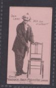 Cigarette card, Fraenkel Bros, Music Hall Artistes, (Pink Card), type card, Dan Leno, With lace or