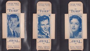 Cigarette cards, Carreras Turf uncut slides (singles) Film Stars (set 50 cards) including Ronald