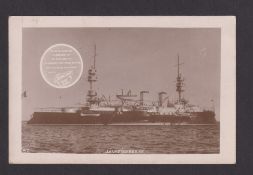 Tobacco advertising, Westminster Tobacco Co, Famous Fighting Ships of Various Nations, postcard,