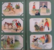 Postcards, Comic, a collection, in vintage album, of approx. 204 comic cards illustrated by Tom