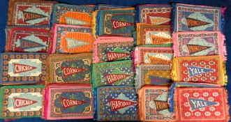 Tobacco felts, USA, ATC, College Pennant on Rug (Large), ref. B32(A), set of ten plus numerous