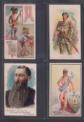 Cigarette cards, USA, Duke's, four 'X' size type cards, Illustrated Songs (A Warrior Bold),