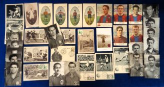 Football cards, Spain, a collection of 35+ postcard size cards, various series including 15