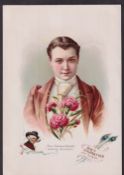 Tobacco advertising, USA, Allen & Ginter, Actresses with Flowers, type card, large, A4 size,
