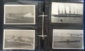 Postcards, a collection of approx. 100 mainly naval shipping cards and photographs in modern