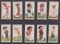 Cigarette cards, Churchman, 17 cards all golf related, Men of the Moment (10 including Bobby