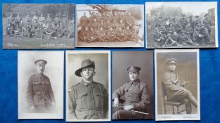 Postcards, Military, WWI, RP, South African & Australians, groups (3), (mixed condition) (7)