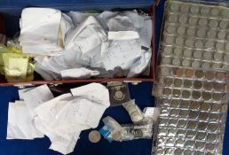 Coins, a large collection of 100s of mainly UK coins George III to QEII, silver and copper, a