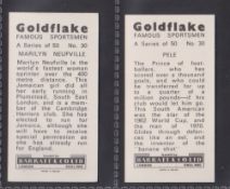 Trade cards, Barratt's, Famous Sportsmen, number 30, two different cards, both numbered 30, Pele &